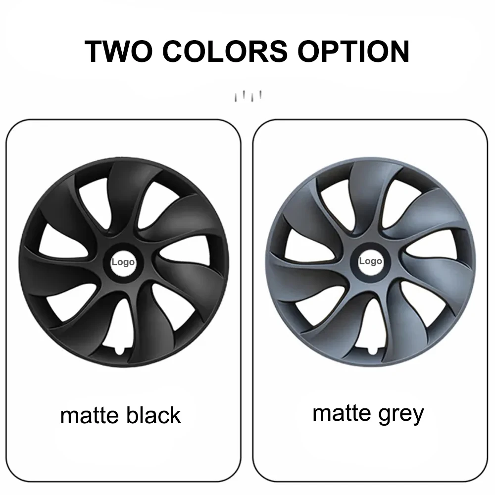 4pcs/set 19 Inch Black Hub Cover fits 2019-2022 Tesla Model Y Replacement Wheel Covers