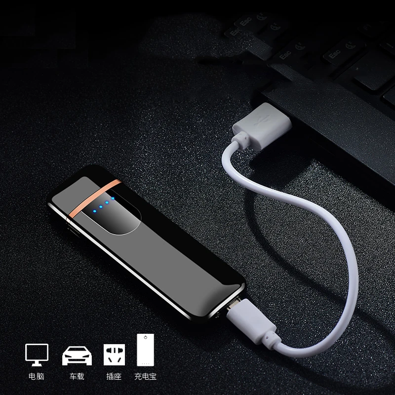 Многофункциональная Водонепроницаемая современная оптовая продажа usb перезаряжаемая металлическая зажигалка для
