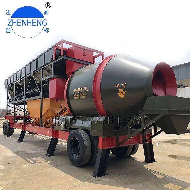 
China new arrival cement batching factory mobile concrete mixing plant Portable batching plant 35 m3/hr 