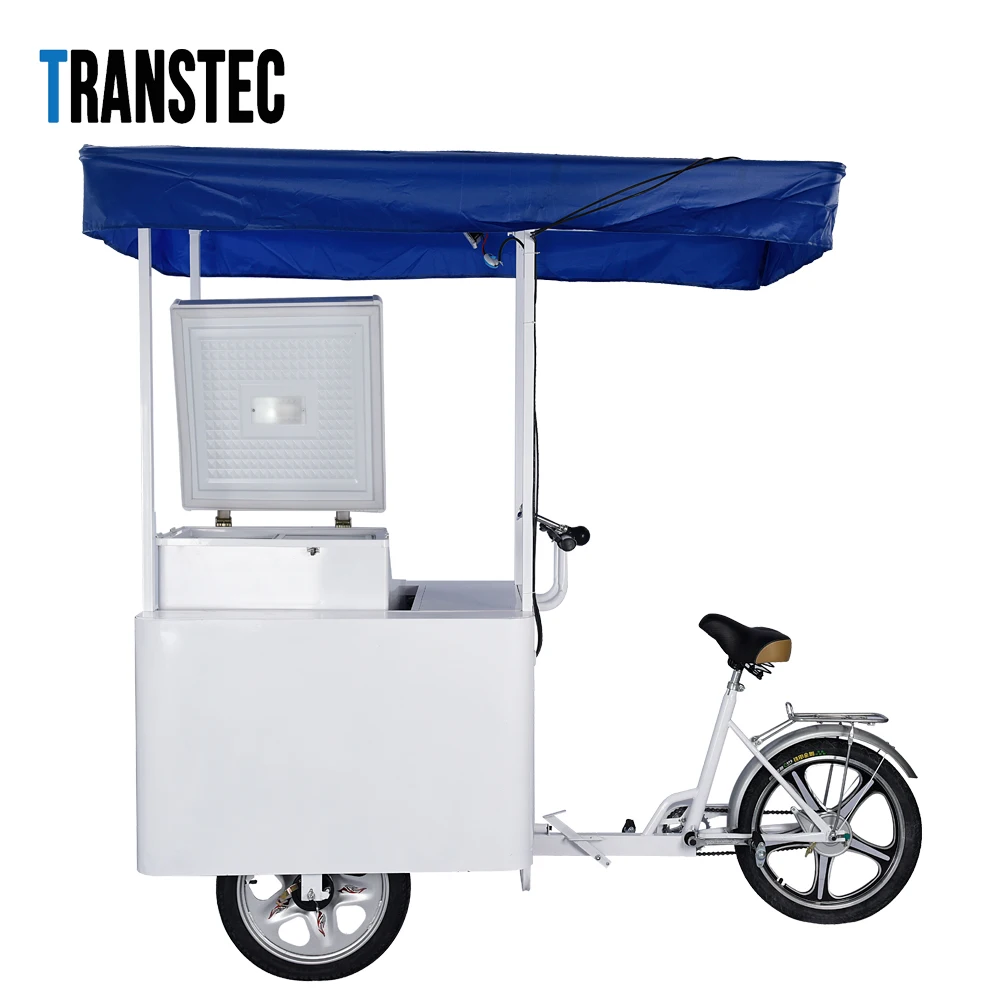 Popular style Ice cream tricycle with three wheels  108 litres freezer solar powered good looking and good quality