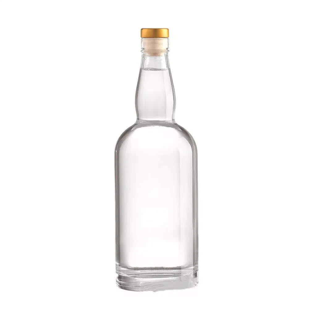 Logo Printing Clear 500 ml Empty BRANDY Tequila Liquor Glass Bottle 500ml Whiskey Bottles