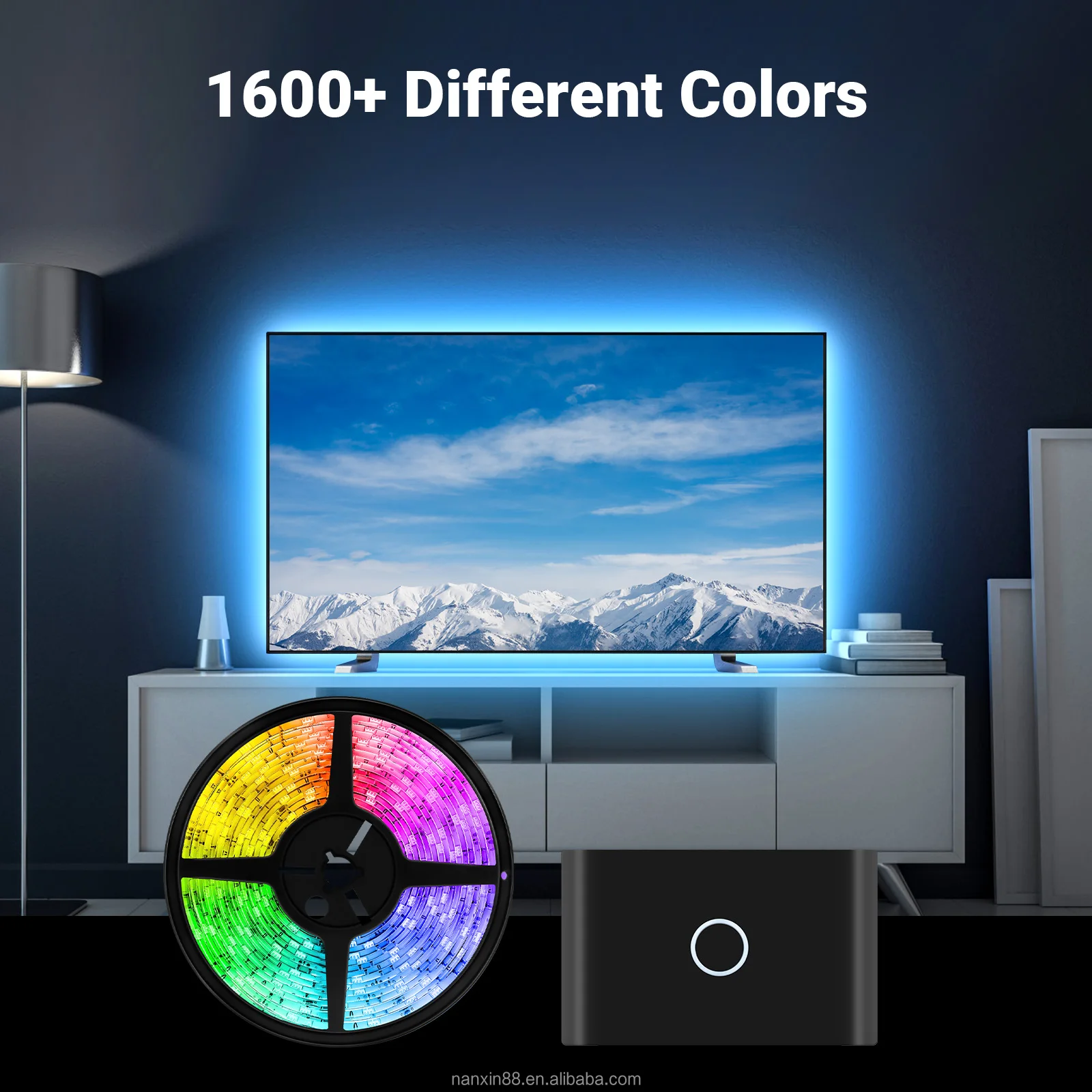 Tuya App Music Sync Screen Smart Strip Light Works with Alexa & Google Assistant RGBIC Envisual TV LED Backlights HDMI Sycn Box