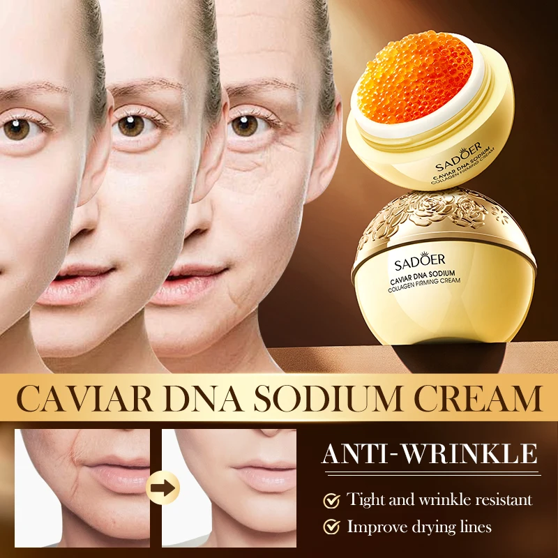 OEM SADOER Wholesale Caviar Dna Sodium Collagen Firming Face Cream Moisturizing Nourishing Anti-Aging Wrinkles Cream For Women