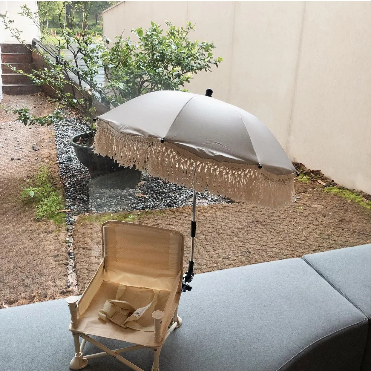 
Ins Lace Bohemia Kids Outdoor Beach Umbrella Stroller Clamp Umbrella Mount Sun Cover Adjustable Metal Rod Holder Rotating 