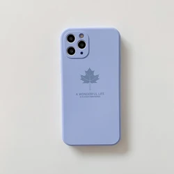 2021 TPU Sticker Oil Paint UV Printer Back Cover Phone case For Iphone 12 Pro TPU Maple Leaf Covers Case For Iphone