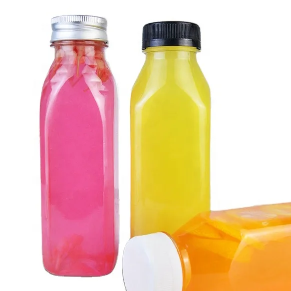 12oz Empty Plastic Juice Bottles with Caps Reusable Transparent Bulk Beverage Containers with Black Tamper Evident Lids