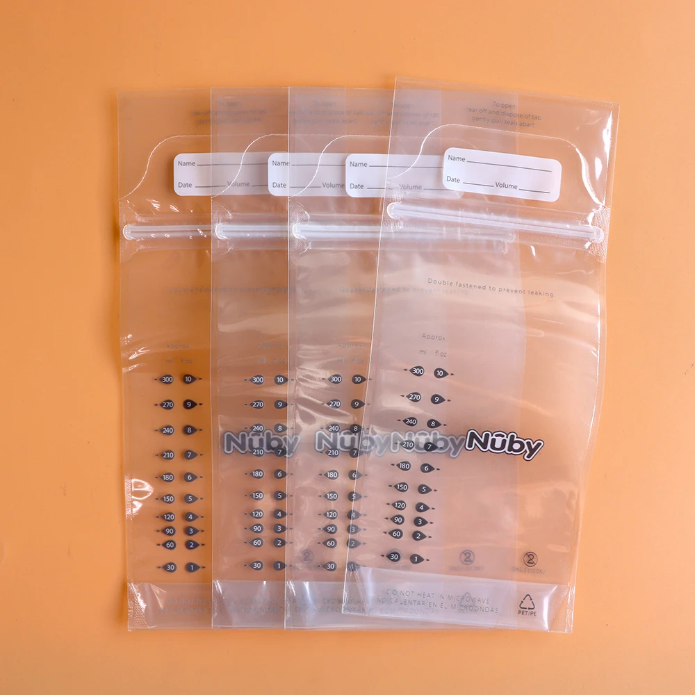  Custom double ziplock pre-sterilized 200ml breast milk storage bags 50 pcs breastfeeding