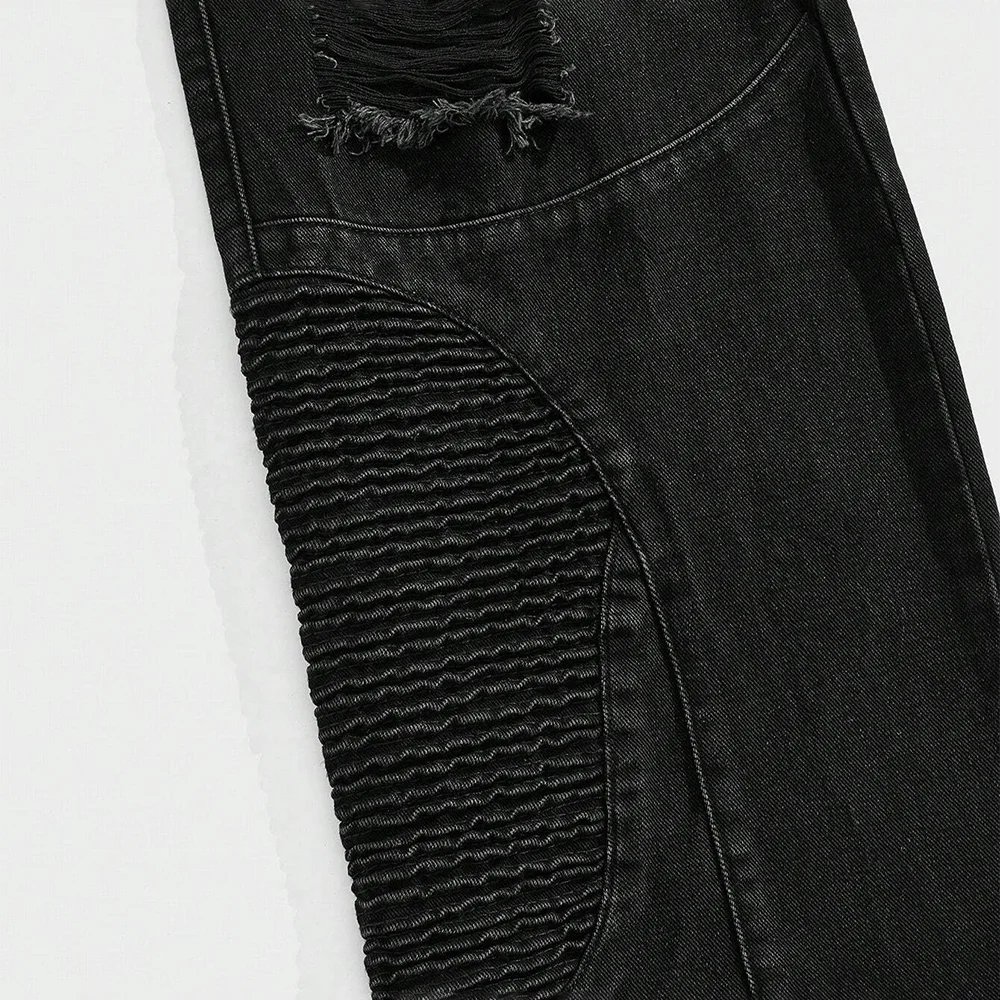 MJ168 custom mens distressed jeans wash stacked jeans men branded jeans for men