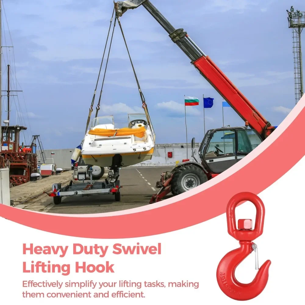 1 Ton Alloy Steel Eye Hook to Swivel with Safety Catch Lifting Hook