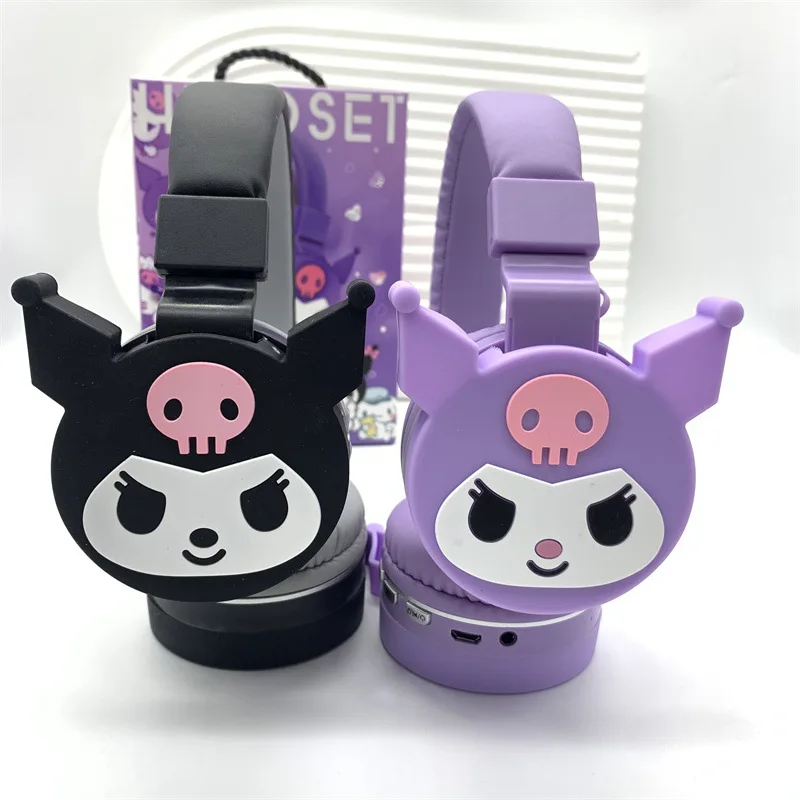 Wholesale Sanrioed Kuromi Wireless Bluetooth Headset Computer Mobile Music Stereo Noise Canceling Sports Headset YY254