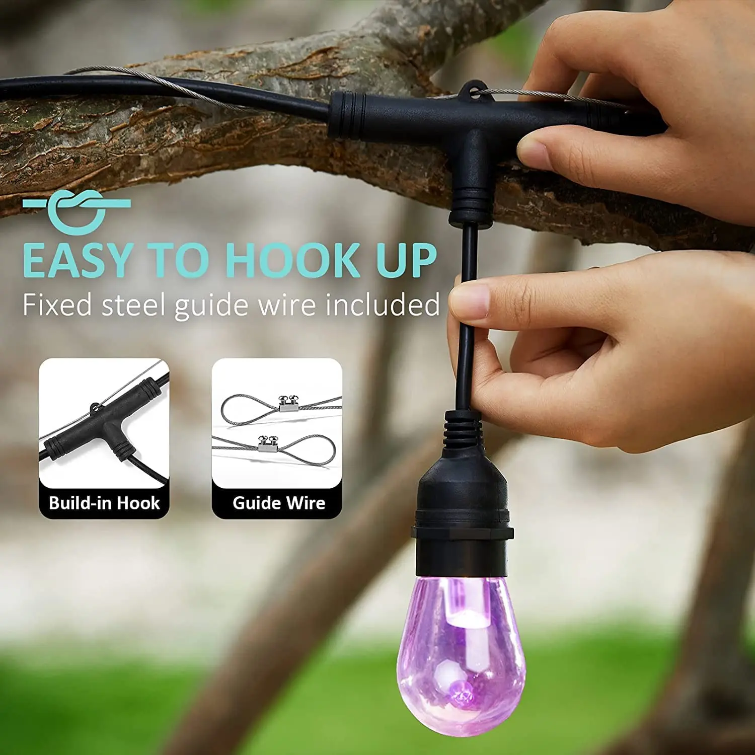 S14 E26 Bases Festoon  Lighting LED Color Changing RGB Dimmable String Light With Remote Controlled