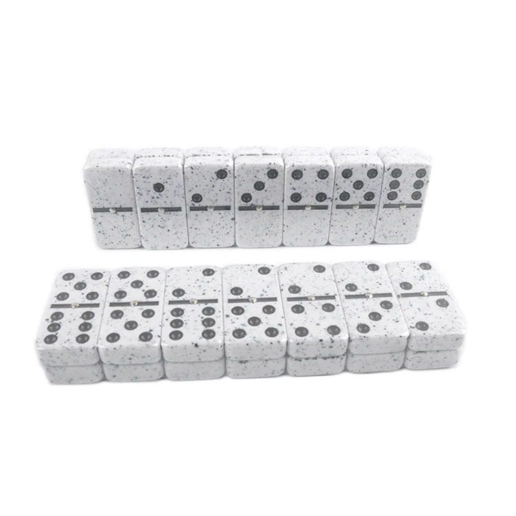 Double Six Professional Dominoes White with Black Dots and gift box