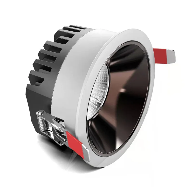 Commercial trimless recessed downlight anti-glare cob downlight round aluminum 9w 12w 15w 24w ceiling led spot downlight