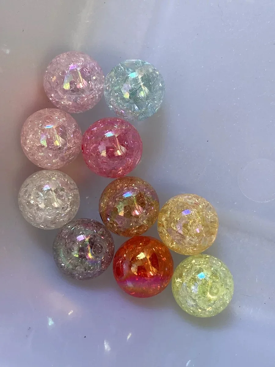 New Arrival Transparent Acrylic Beads 16mm Candy Color Plastic Loose Beads For Diy Jewelry Bracelet Necklace Making