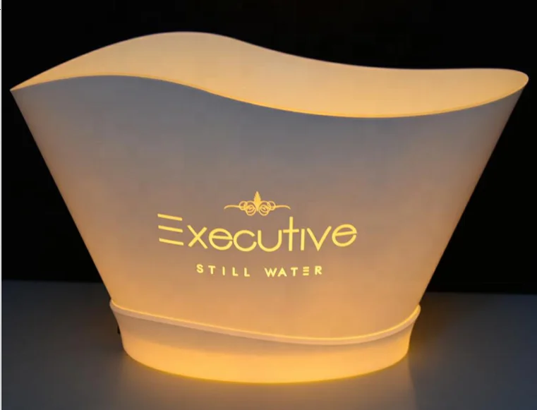 LED large plastic ice bucket for beer wine champagne