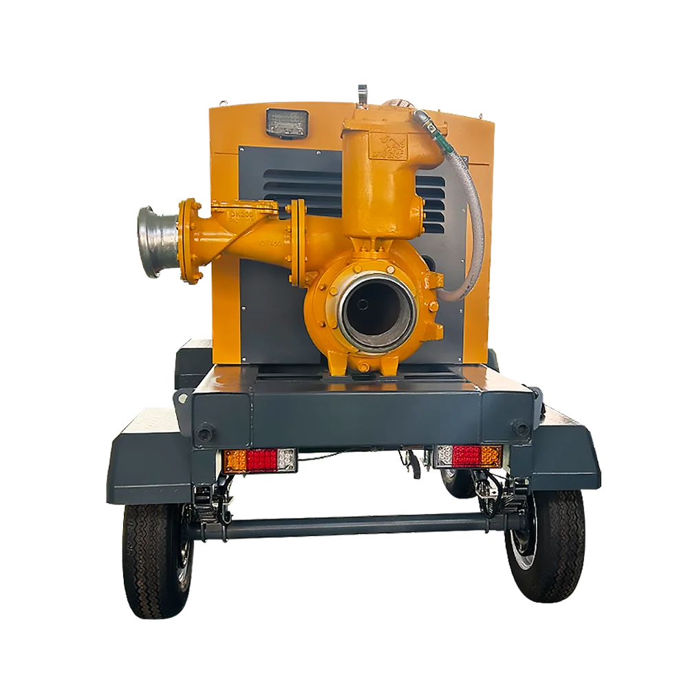 Custom high vacuum mobile self-priming flood control pump with stainless steel impeller