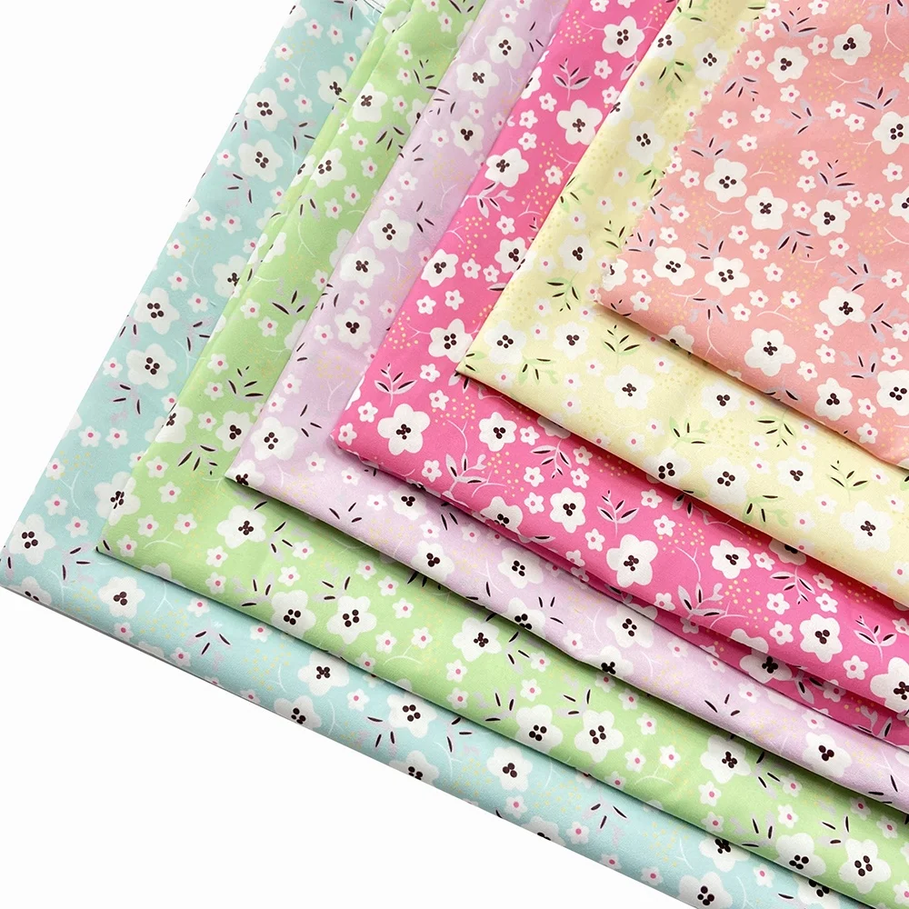 Factory Wholesale Microfiber Peach Skin Small Floral Print Fabric Digital Printed Polyester Fabric Custom Print Cloth