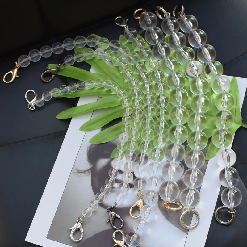 Chinber New High-Gloss Transparent Bead Chain Acrylic Resin Round Bead Shoulder Strap For Bag
