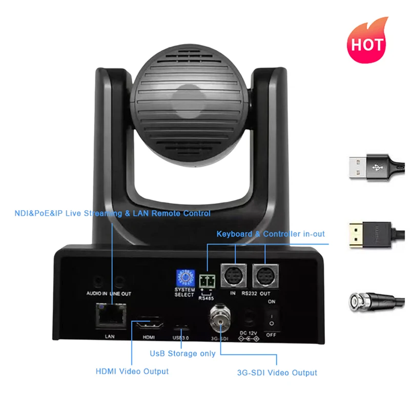 JS400 Hot IP SDI Ultra 4K 12X 20X HD PTZ Camera Video Conference System for conferencing/broadcasting
