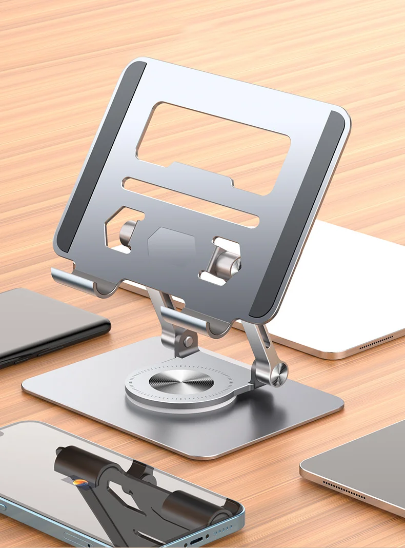 Promotional Gift Ventilated Laptop Ipad Riser 360 Rotating Compatible Desktop Metal Computer Stand Holder