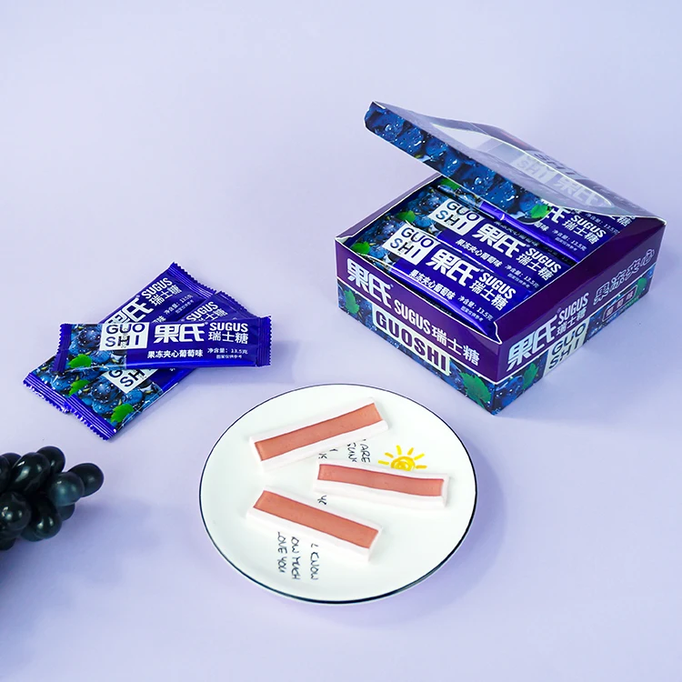 Creative Design Grape Soft Milk Candy Christmas Fruity Jelly Candies Hot Selling Gummy Sweets for Kids