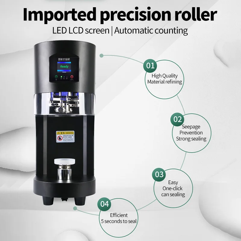 CE High Speed Automatic 250ml/330ml/500ml Beer Jar Seamer Cups Lids Non-Rotating Close Sealing Arc Aluminum Can Sealing Machine