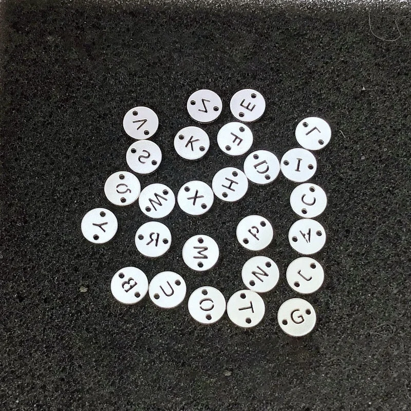 Fashion 6mm Round Letter Charms 925 Sterling Silver Initial Connectors for Permanent Jewelry Making