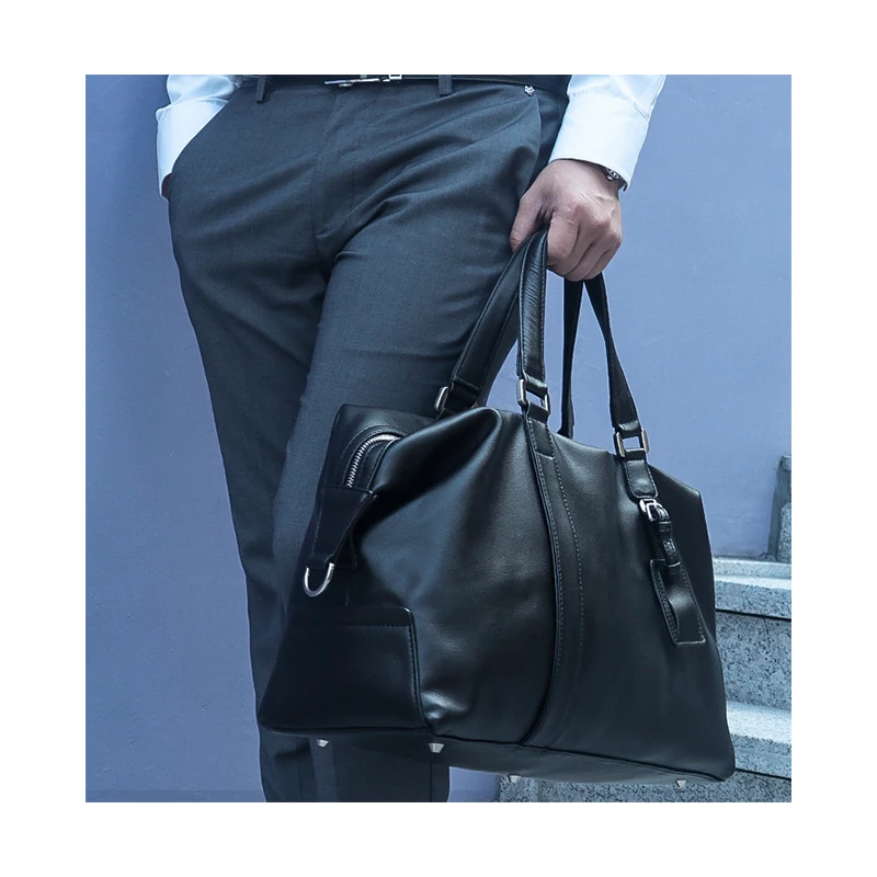 High Quality Leather Travel Bag Weekend can hold 15.6 inch laptop YKK Zipper Duffel Bag Real Leather Travel Bag For Men