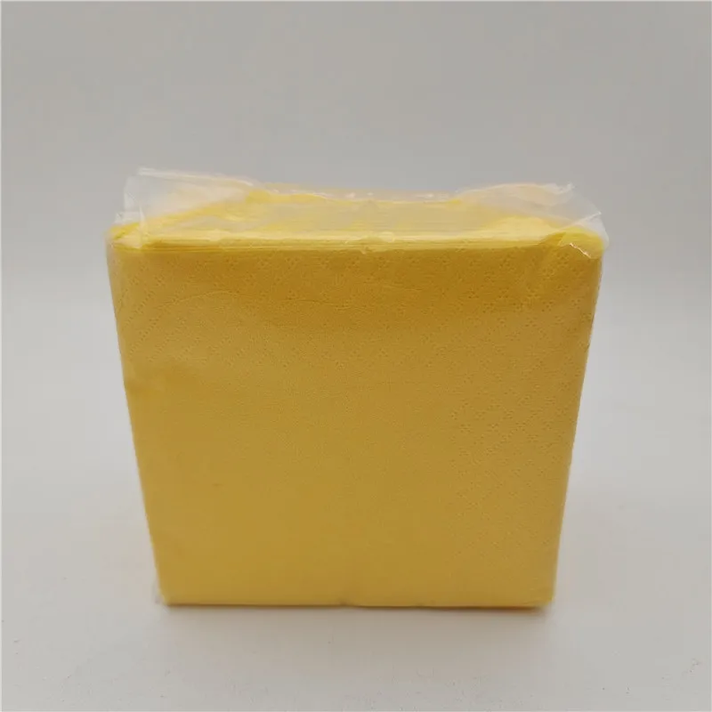 Wholesale Customized High Quality Virgin Pulp Yellow Printed Decorative Mixed Flamings Paper Napkins