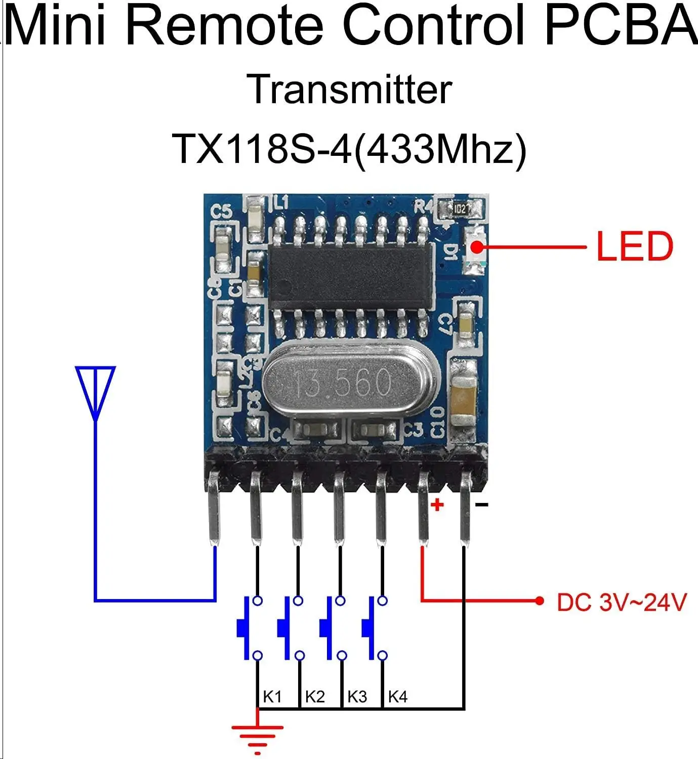 Wireless Remote Control Switch DC 3.6v 6V 12V 24V Mini Micro Motor Forward Reverse steering module for electric lock