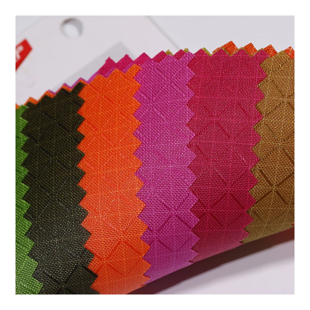 420D nylon Two tone diamond grid fabric material for bag