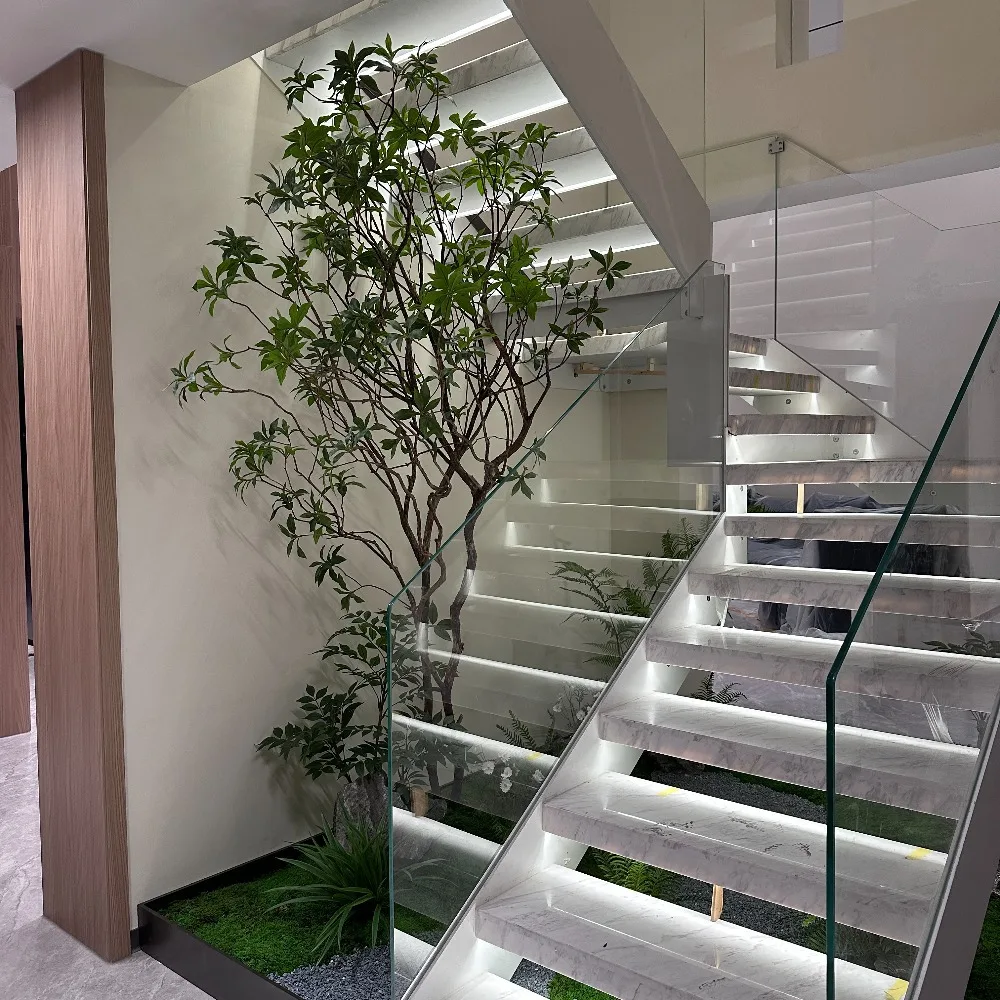 C-100 High-End Indoor Ornamental Tree Combination Artificial Flowers Drunken Wood Green Plant Model Basement Room Landscaping