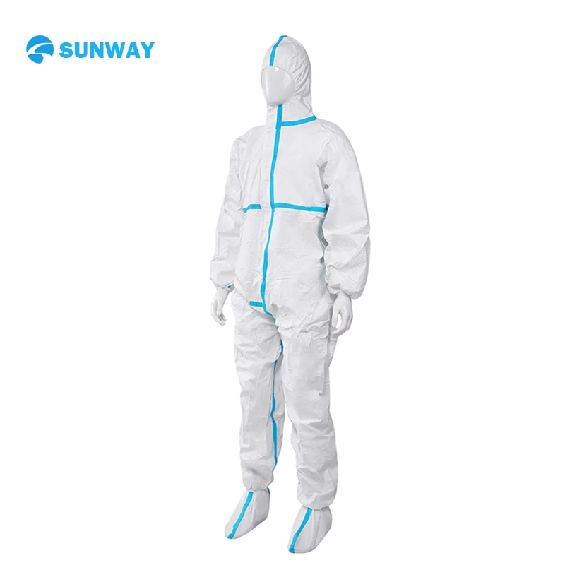 
Wholesale level 4 6 isolation gown 77gsm medical isolation gown protective coverall 