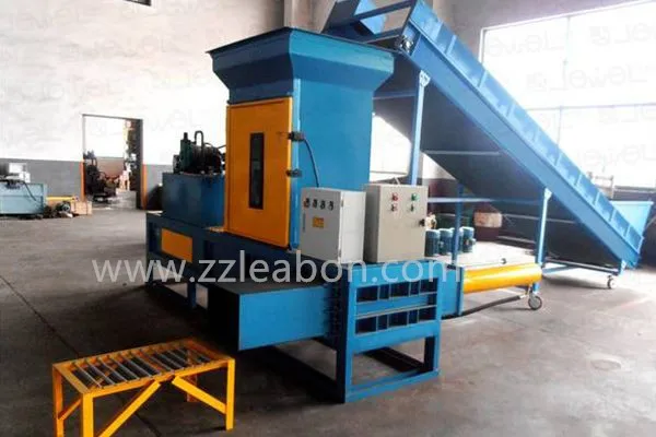 Wood Shaving Baling Press Production Line with Feeding Conveyor and Sealer