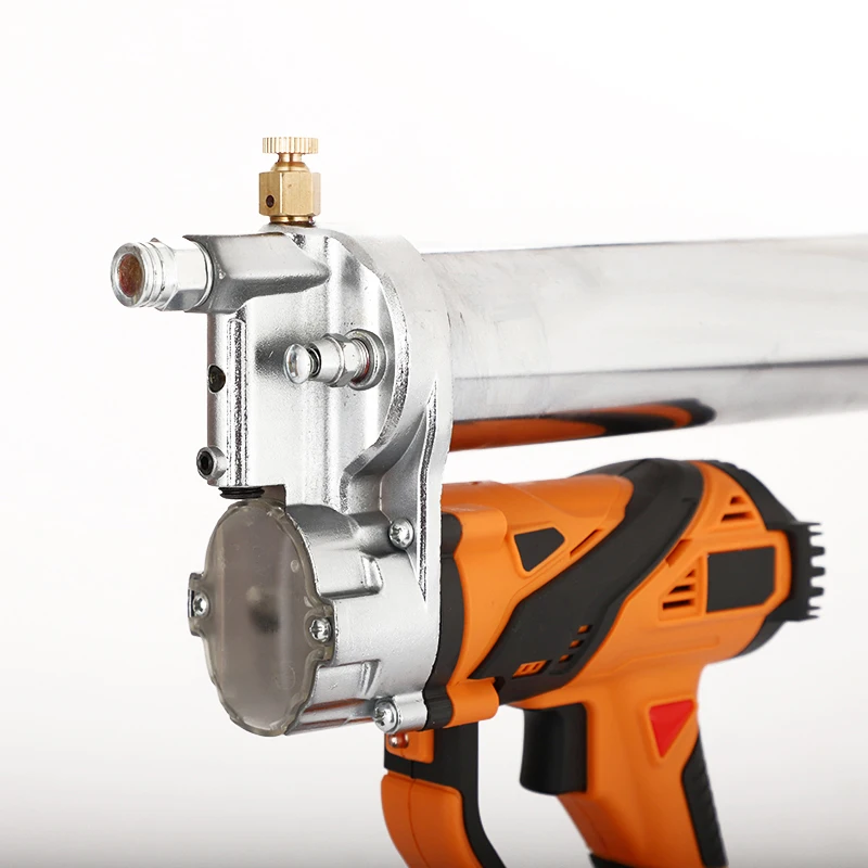 Long life metal steel pipe lubricating oil gun, copper motor high quality butter injection gun grease gun