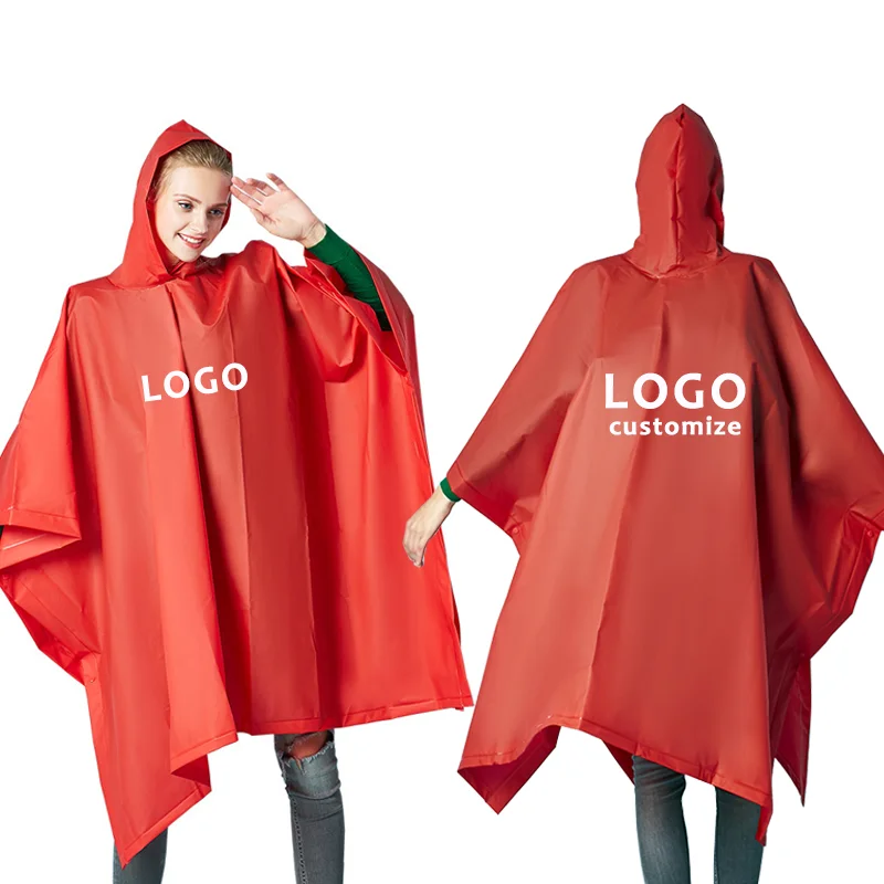Factory Wholesale Simple 0.15mm Thickness Plastic 100% EVA Adult  Rain Poncho Waterproof for with Custom Logo