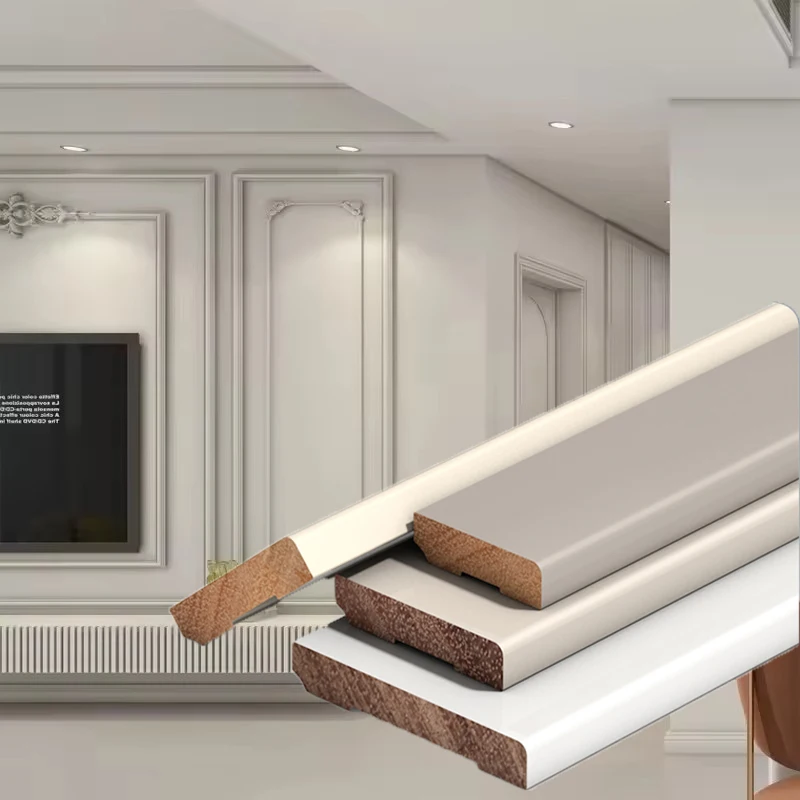 Wooden MDF Skirting Line White Primed Wall Trim Mouldings Waterproof Baseboard Moulding Flooring Accessories