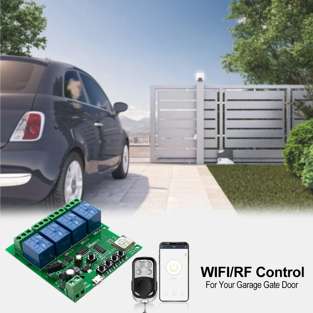  4CH DC 7V-32V 12V 24V RF 433MHz Дистанционное управление eWeLink умный дом Wifi беспроводной модуль переключения ввод самоблокирующийся радиочастотный