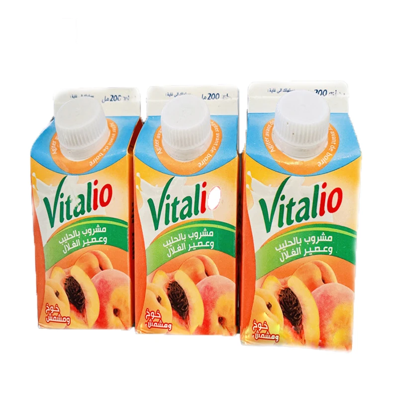 Custom Logo Desgin 330ml 500ml Aseptic liquid Juice Gable Top Carton Milk Pack Paper Box Packaging