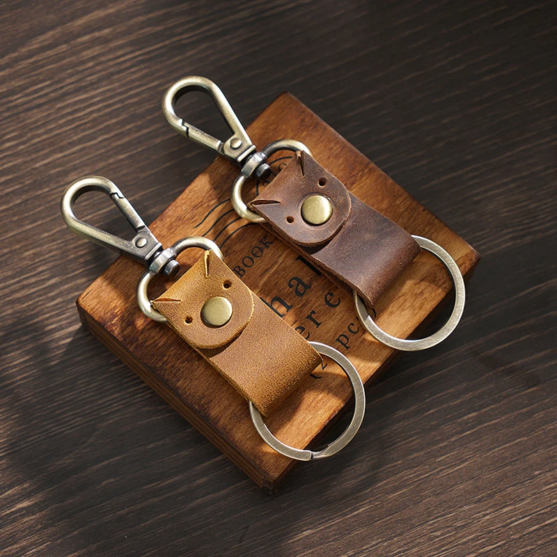 ya439 Lovely Design Key Ring Wholesale Genuine Leather Keychain for Car Key Chain