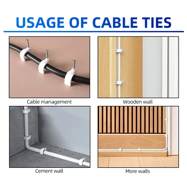 Plastic nylon cable fixing clip holder wire fixed clips