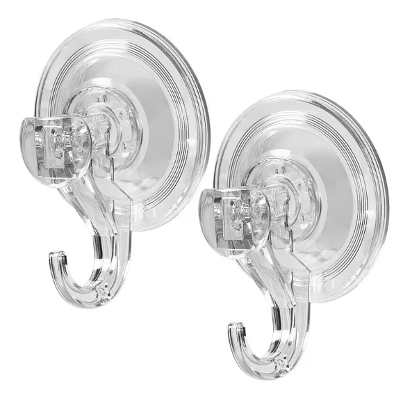Multi-Purpose Powerful Push and Lock Vacuum Strong Suction Cup Hooks Transparent for Bathroom Kitchen