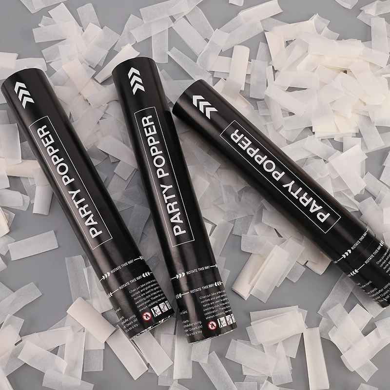 Chaojun manufacture directly white paper confetti manual party poppers cannon