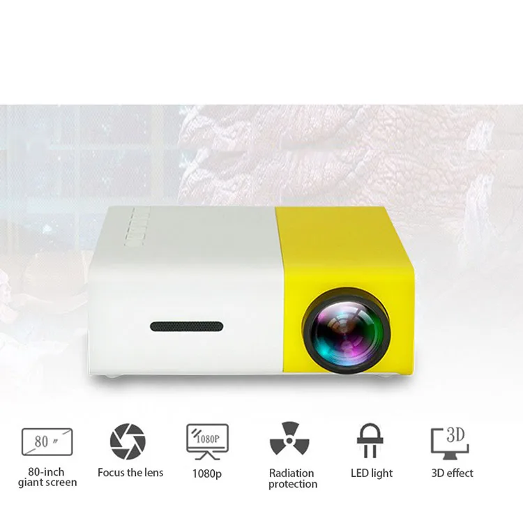 Mini  Portable Projector for Cartoon Kids Gift Outdoor LED Video Movie Projector for Home Theater
