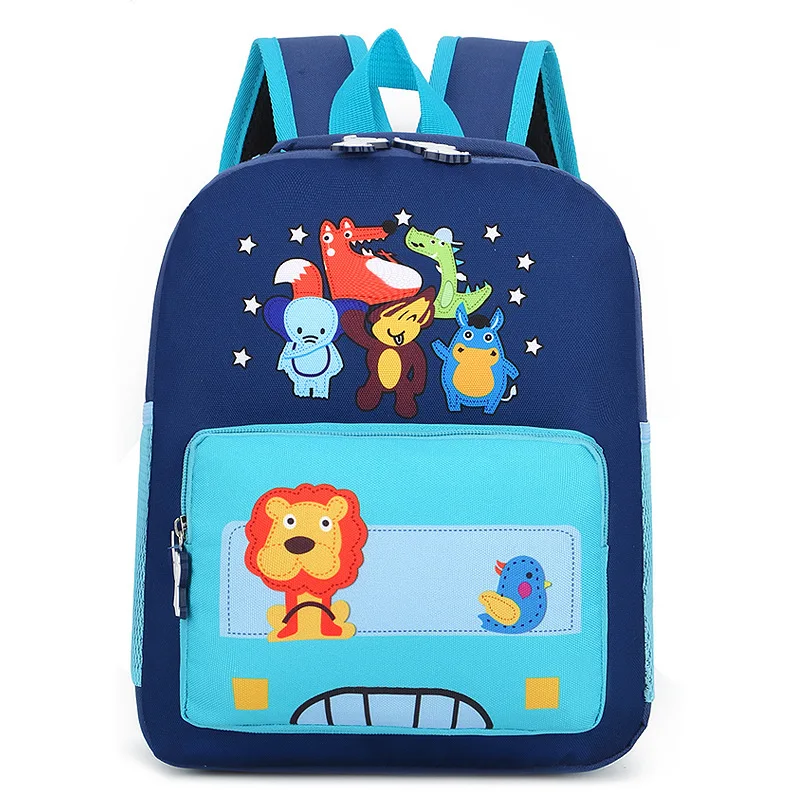 2024 Wholesale Zool Printed Cute Cartoon Lion Kindergarten Student School Bags Adjustable Belt Backpack With Zipper