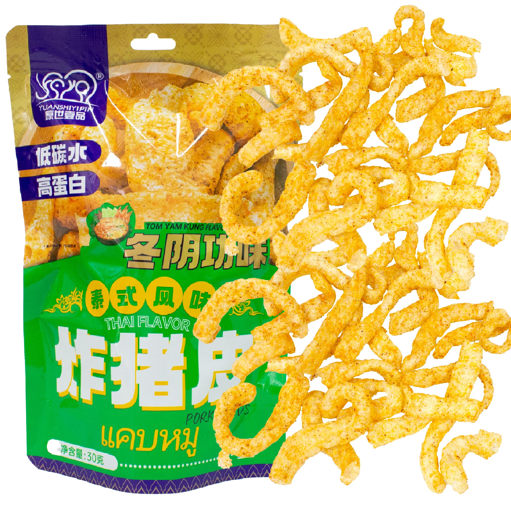 Chicharron закуска свиная шкура тайские закуски Exotische Grohandel Foodie Pratos De Carne