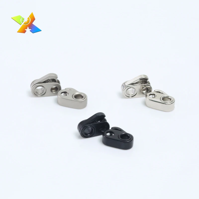 Wholesale ODM And OEM Brass Zinc Alloy Nickle Free Lead Free Spring 2 Hole Metal  Custom End Stopper Cord Lock