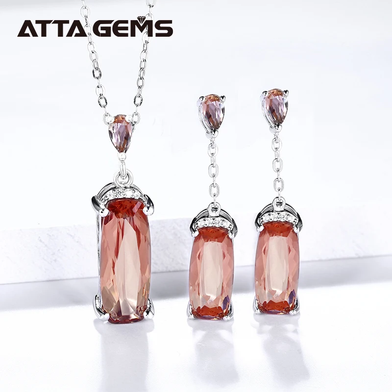 Атта камни 10 карат диаспоры Zultanite драгоценным камнем для женщин 925 серебряное кольцо серьги и ожерелье свадебные ювелирные