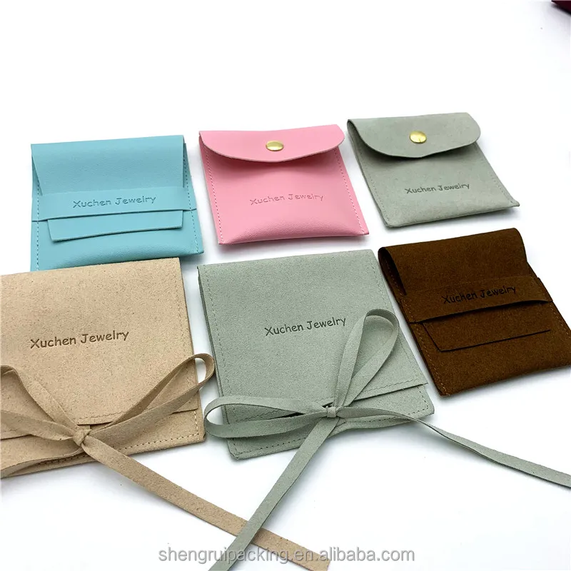 Тканевый конверт для хранения ювелирных изделий на заказ, сумка для кольца, недорогая сумка из микрофибры для ожерелья и ювелирных изделий