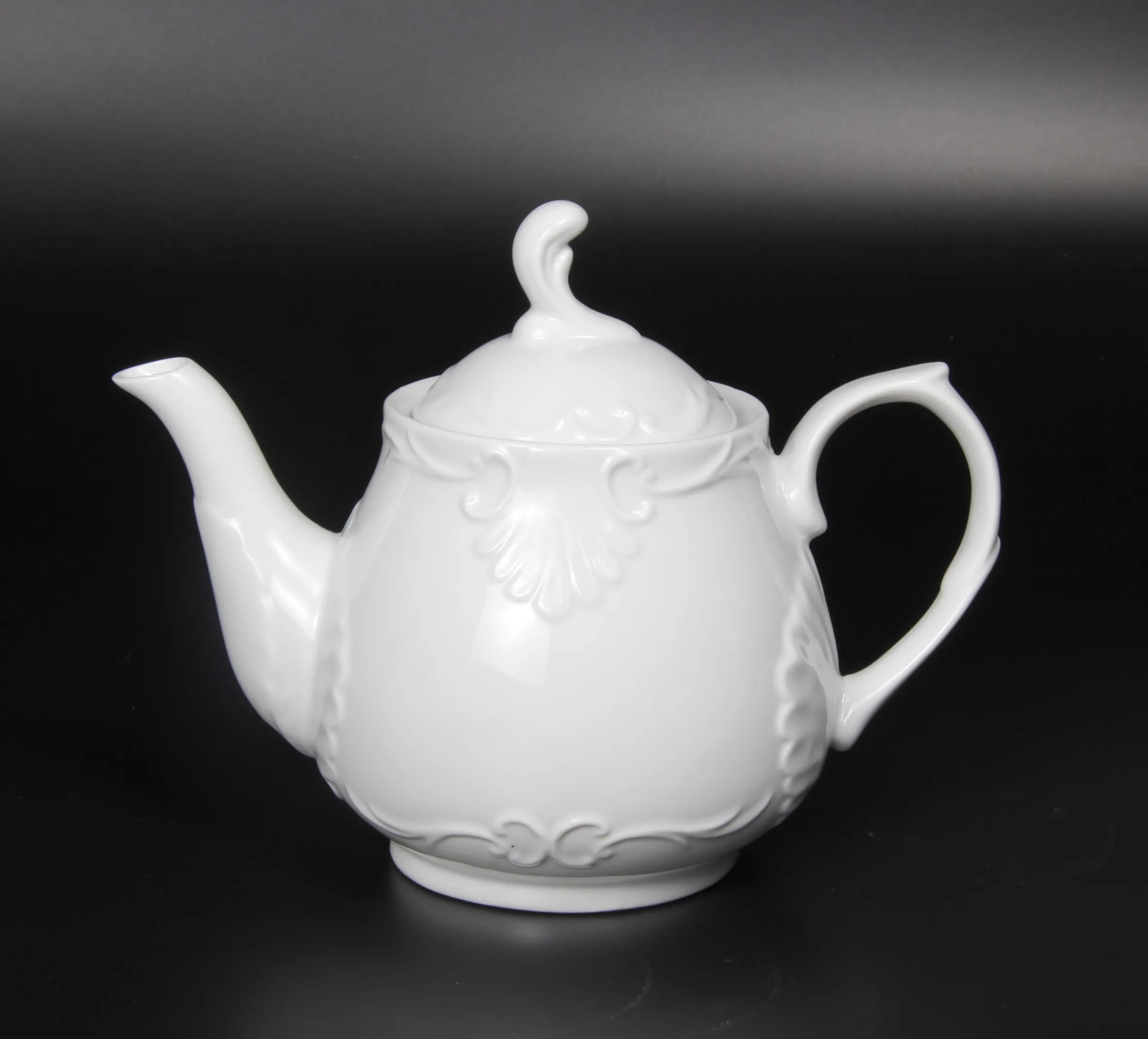 
15 pcs White Embossed Royal Porcelain Coffee Set Tea Set 